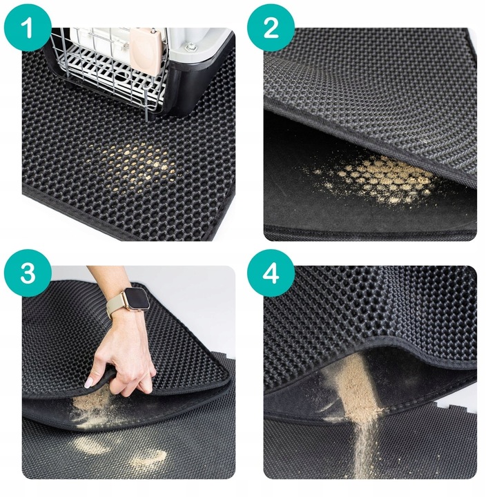 MATA POD KUWETĘ WYCIERACZKA DLA KOTA PODKŁADKA DWUWARSTWOWA DUŻA 60X45