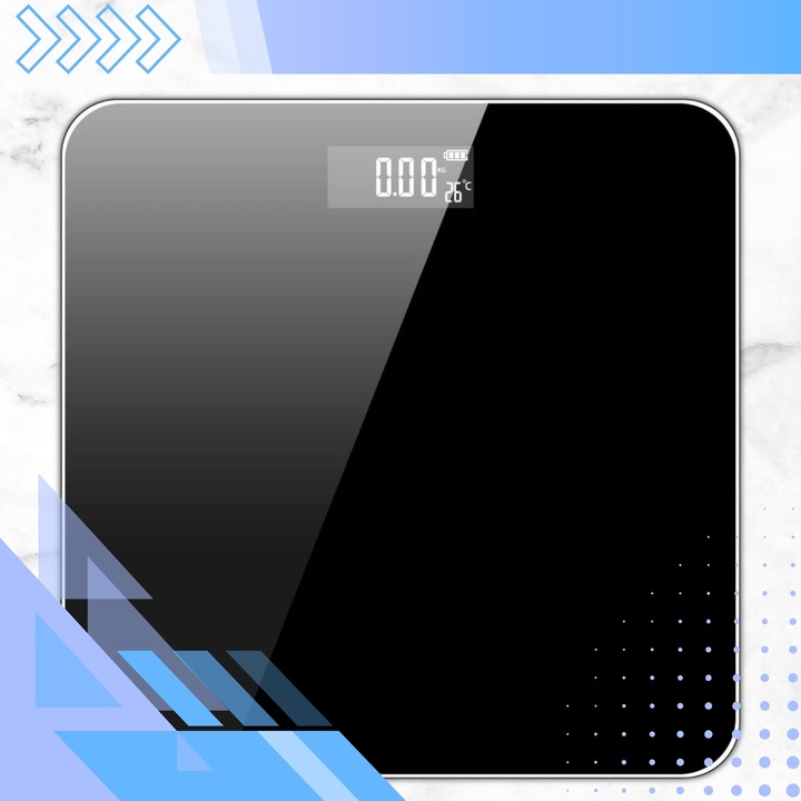 WAGA ŁAZIENKOWA ELEKTRONICZNA SZKLANA LED SLIM PRECYZYJNA 180 KG +