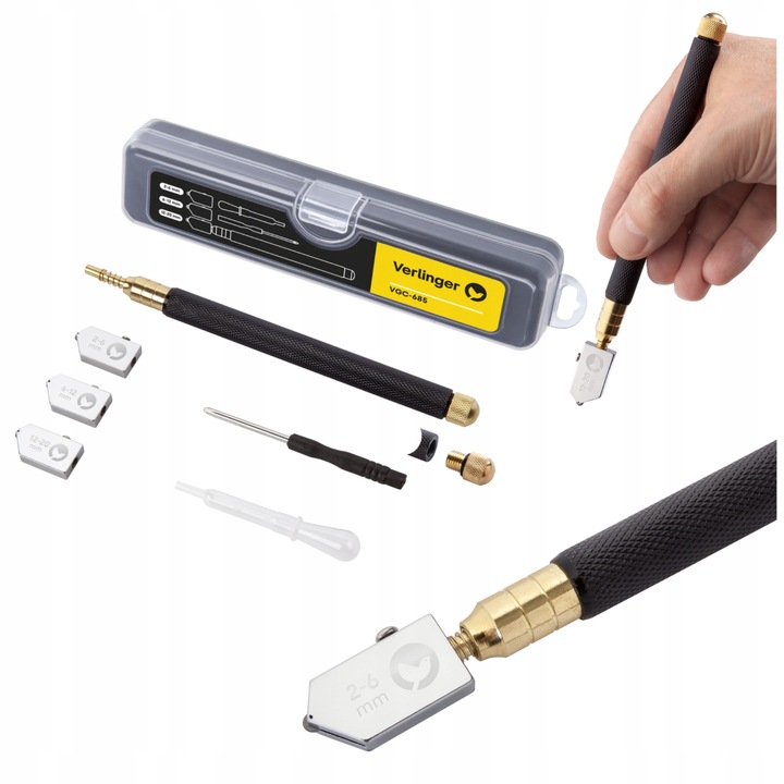 Nóż do cięcia szkła Nóż do luster do szyb Nóż OLEJOWY Verlinger