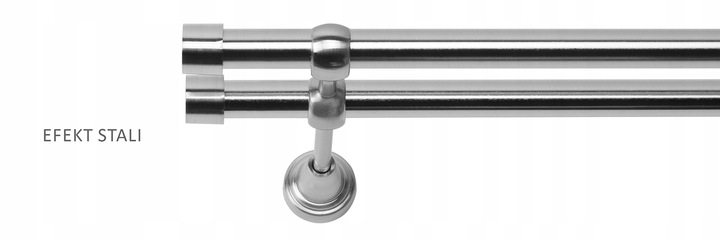 KARNISZ PODWÓJNY 200 CM 19+19 MM SUN METALOWY 3 KOLORY RENA