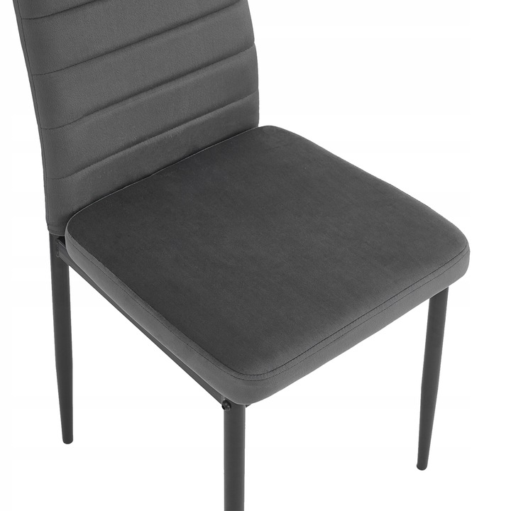 KRZESŁO PIKOWANE WELUR SALON JADALNIA KUCHNIA WYSOKIE MARK KT118 SZARE