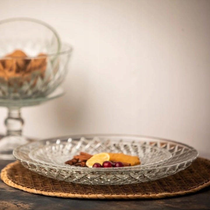 Talerzyki deserowe i patera Zestaw do ciasta 12 osób spodek na ciasto