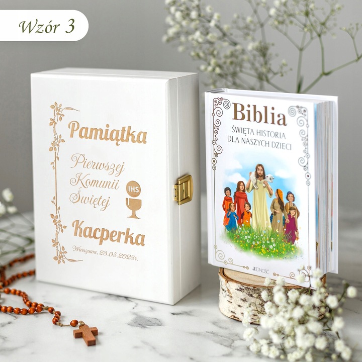 BIBLIA NA KOMUNIĘ PAMIĄTKA PIERWSZEJ KOMUNII ŚWIĘTEJ PREZENT NA KOMUNIĘ