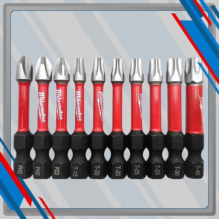 Bity udarowe do WKRĘTARKI zestaw 10 szt. Milwaukee KARABIŃCZYK
