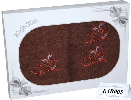 PREZENT KOMPLET TRZECH GRUBYCH RĘCZNIKÓW Z HAFTEM