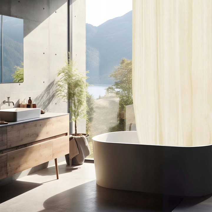 ZASŁONKA PRYSZNICOWA KOTARA NAD WANNĘ JASNA ERCU WYTRZYMAŁA POLIESTER MODNA