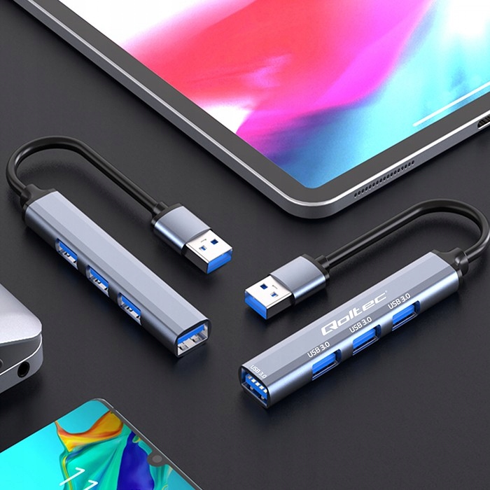 Qoltec Hub Adapter Rozdzielacz USB-C 3.0 4w1 4x USB 3.0 5Gb/s Szybki