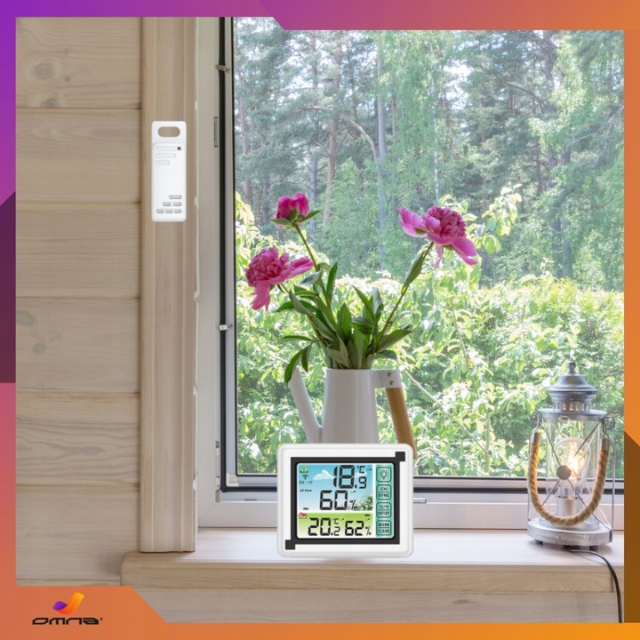 Stacja pogody bezprzewodowa pogodowa meteo 3 czujniki zewnętrzna