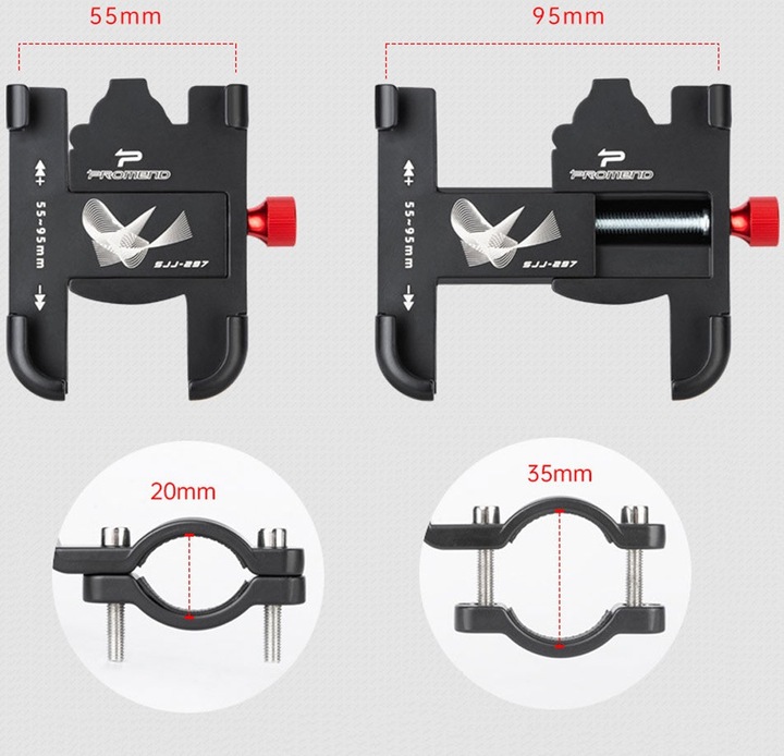 Uchwyt rowerowy na TELEFON 360° regulowany (ZR08)