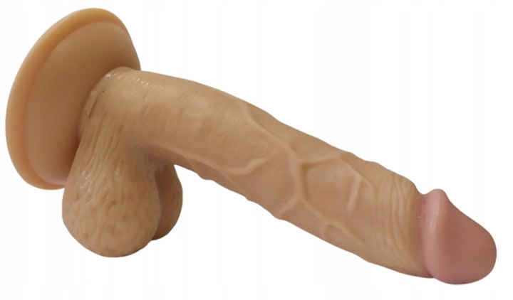 REALISTYCZNE DILDO PENIS NA PRZYSSAWCE, SZTUCZNY CZŁONEK Z JĄDRAMI