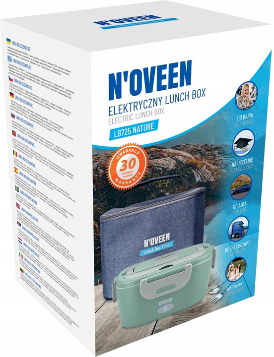 ELEKTRYCZNY LUNCH BOX TERMOS POJEMNIK OBIADOWY PODGRZEWACZ 230/12/24V TIR