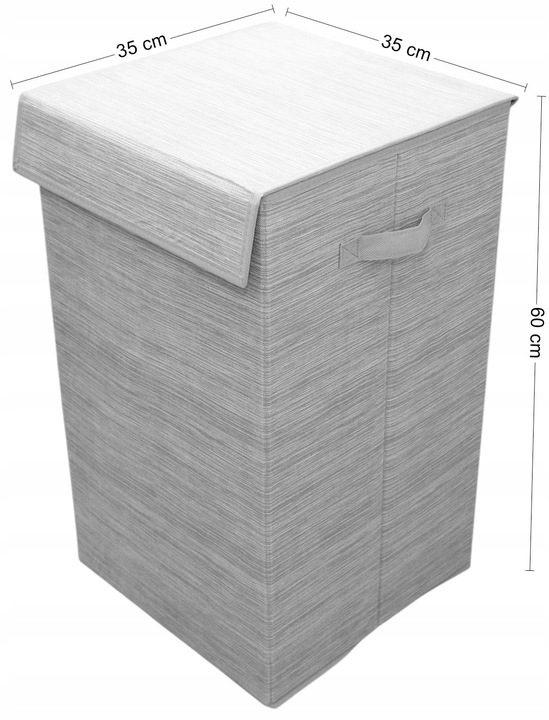 Kosz na pranie 74 l z pokrywą duży pojemnik na bieliznę przenośny