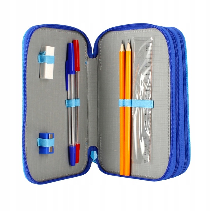 TRZYKOMOROWY PIÓRNIK SZKOLNY PSI PAW PATROL Chase z WYPOSAŻENIEM 30 element