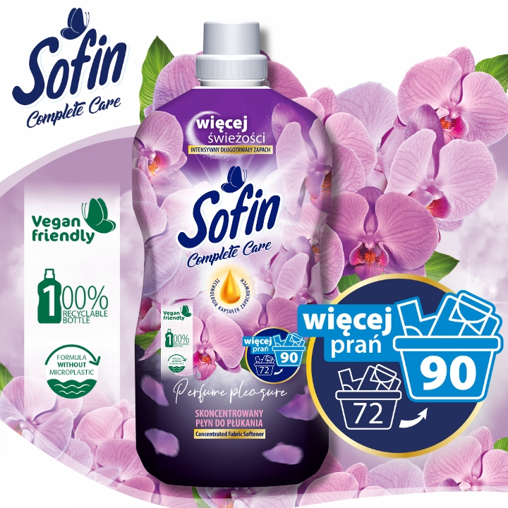 SOFIN Płyn do Płukania Tkanin Ochrona Kolorów Zestaw MIX 1,8l x5 (450