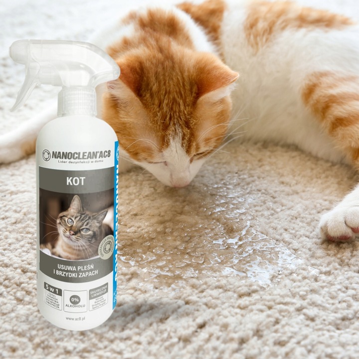 NANOCLEAN AC8 neutralizator zapachu moczu KOTA, na pchły,kleszcze Atest PZH