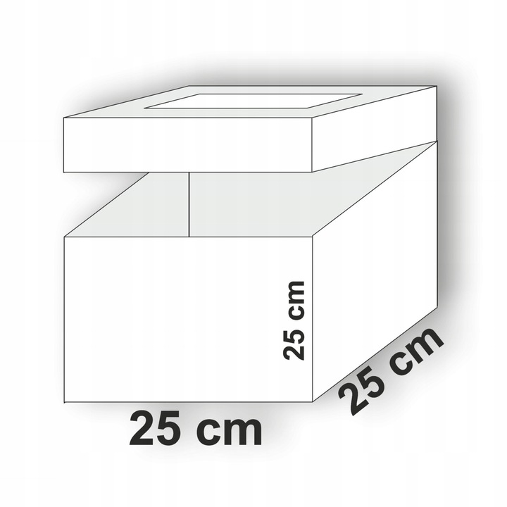 Pudełko Karton na TORT z Okienkiem 5 szt. 25x25x25