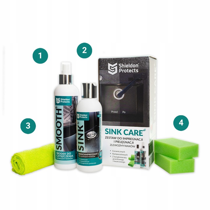 Zestaw impregnat do zlewu granitowego SINK + płyn do czyszczenia zlewu