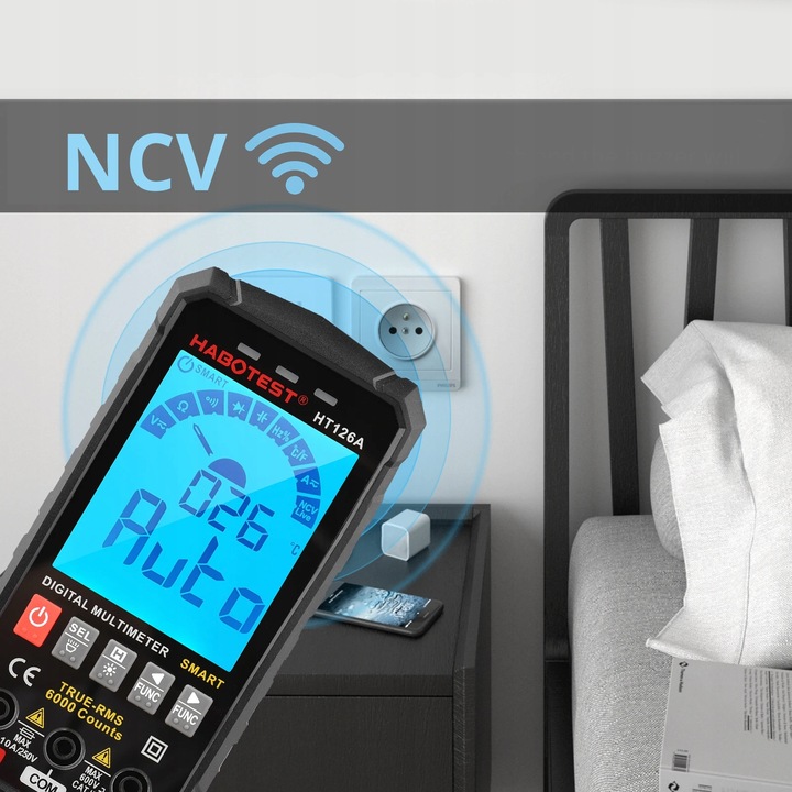 CYFROWY MULTIMETR UNIWERSALNY NCV RMS LIVE TEST TERMOPARA TEMP.