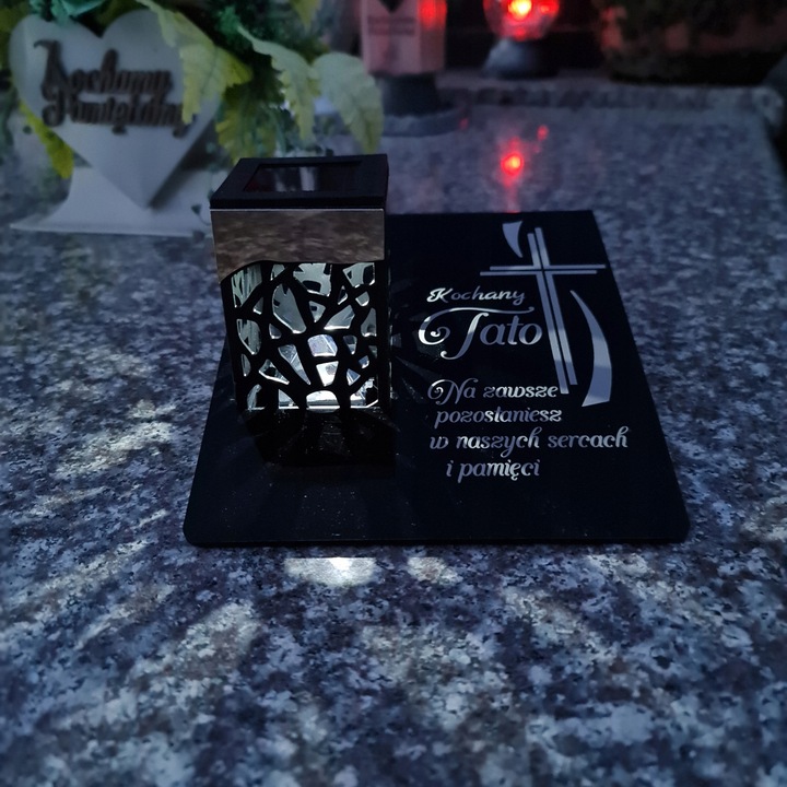 ZNICZ SOLARNY Wieczna Latarenka LED STATUETKA GRÓB lampka dla TATY