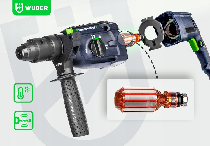 MŁOTOWIERTARKA UDAROWA 4000BPM 230V WIERTARKA 2500W 4J SDS+SAMOZACISK
