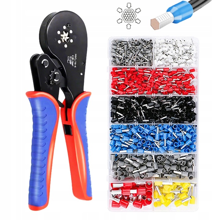 HSC8 16-6 0.08-16mm² Zaciskarka z grzechotką sześciokątną z zaciskami