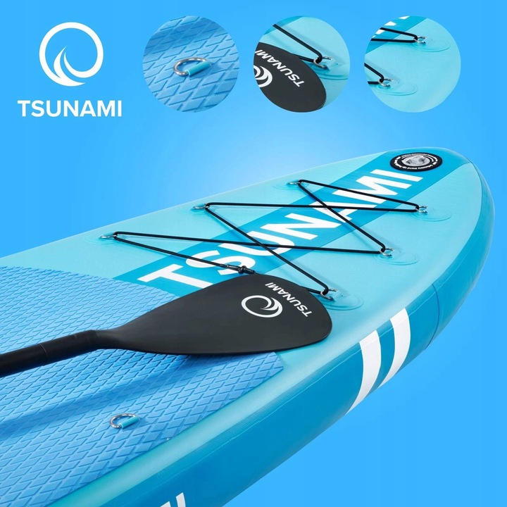 DESKA SUP TSUNAMI POMPOWANA PADDLE BOARD WIOSŁO KAJAK DO PŁYWANIA 320CM