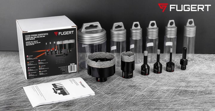 OTWORNICA DIAMENTOWA DO GRESU WIERTŁO ZESTAW OTWORNIC M14 6-68MM +