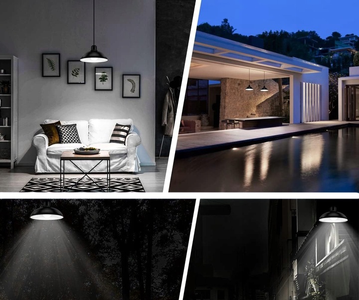 LAMPA SOLARNA ŻYRANDOL SUFITOWY LED WISZĄCY Z CZUJNIKIEM ZMIERZCHU + PILOT