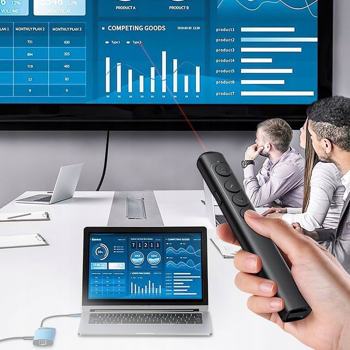 WSKAŹNIK LASEROWY PREZENTER BEZPRZEWODOWY PILOT CZERWONY LASER USB MOCNY