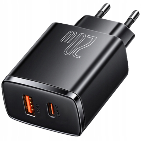 BASEUS SZYBKA ŁADOWARKA DO TELEFONU ZASILACZ USB USB-C TYP-C 20W PD QC 3.0