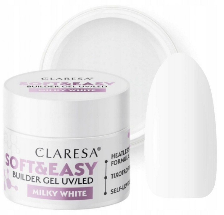 CLARESA SOFT&EASY ŻEL BUDUJĄCY UV/LED GEL BUILDING 45g MILKY WHITE