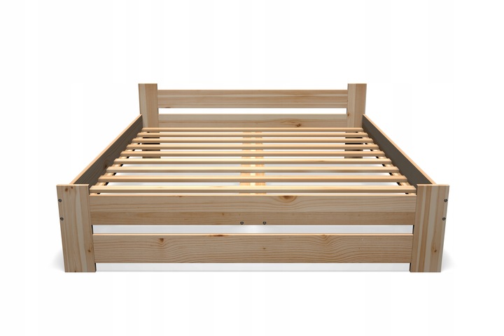 ŁÓŻKO DREWNIANE sosnowe 90x200 + STELAŻ + Materac