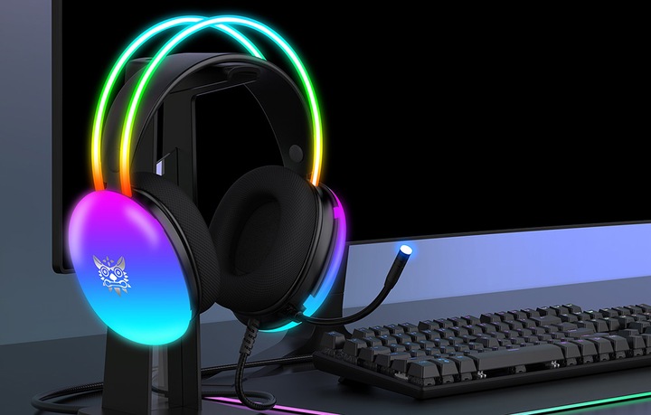 Słuchawki gamingowe ONIKUMA X25 czarne 7.1 z mikrofonem RGB przewodowe