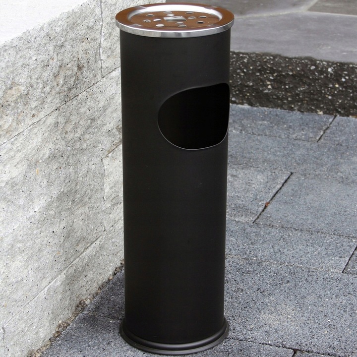 POPIELNICZKA ZEWNĘTRZNA STOJĄCA KOSZ NA ŚMIECI 12 L ŚMIETNIK POPIELNICA 2w1