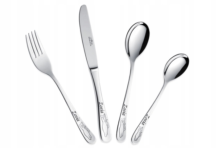 Sztućce dla Dzieci Gerlach Bon Ton Kotki Grawer Prezent na Chrzest