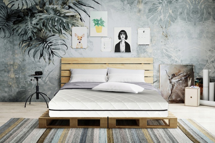 Materac 140x200 kieszeniowy ŚREDNIO TWARDY pocket 7 stref BLANCO