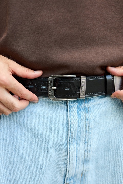 Pasek męski skórzany premium szeroki 4cm klasyczny czarny Beltimore