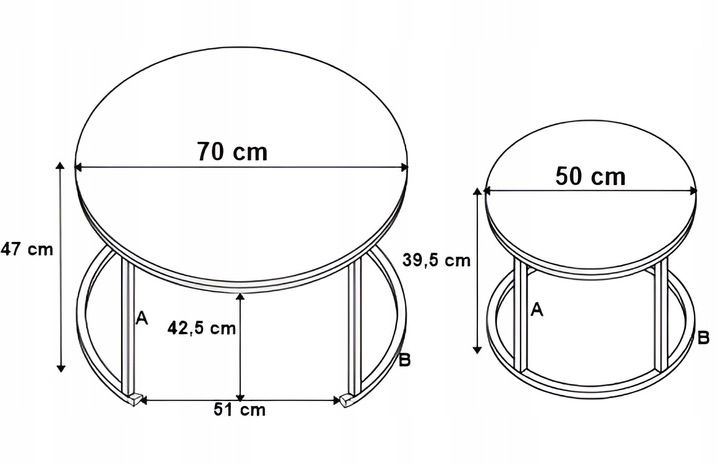 STOLIK KAWOWY RUSTYKALNY OKRĄGŁY ZESTAW STOLIKÓW KAWOWYCH ŁAWA LOFT