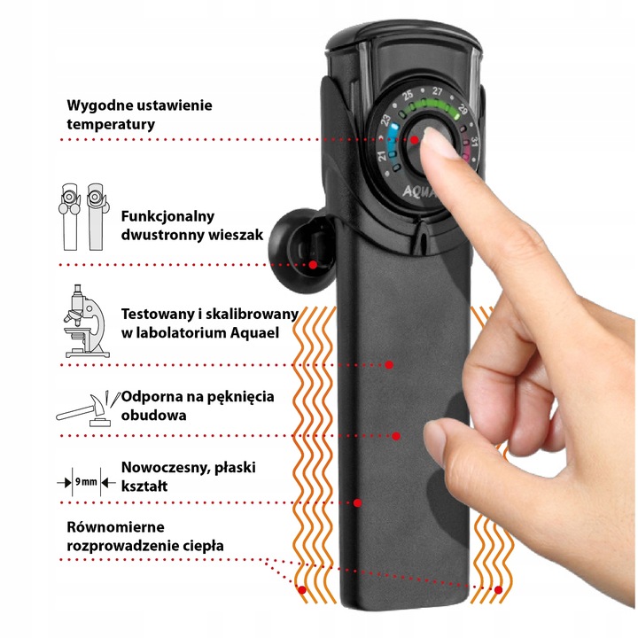 AQUAEL ULTRA HEATER 50W GRZAŁKA Z TERMOSTATEM DO AKWARIUM 15 - 50 L
