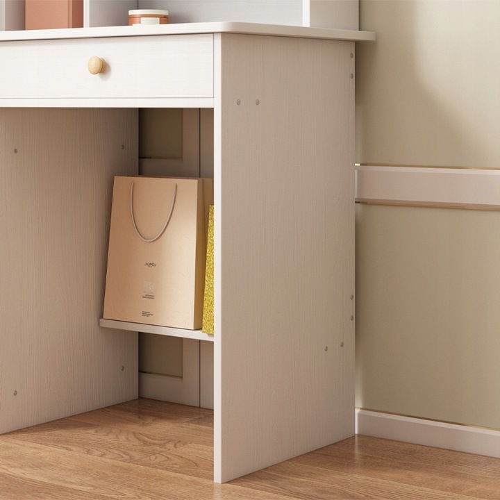 TOALETKA Z LUSTREM Z SZUFLADAMI BIAŁA DO MAKIJAŻU GLAMOUR STYL