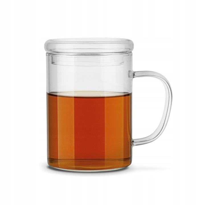 KUBEK z ZAPARZACZEM Nierdzewny z Uchem SZKLANY Konighoffer Cortese 350 ml