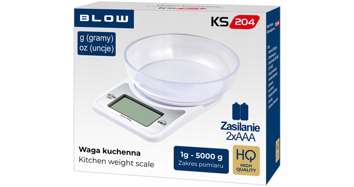 WAGA KUCHENNA ELEKTRONICZNA PRECYZYJNA Z MISĄ LCD ZESTAW 1G / 5KG