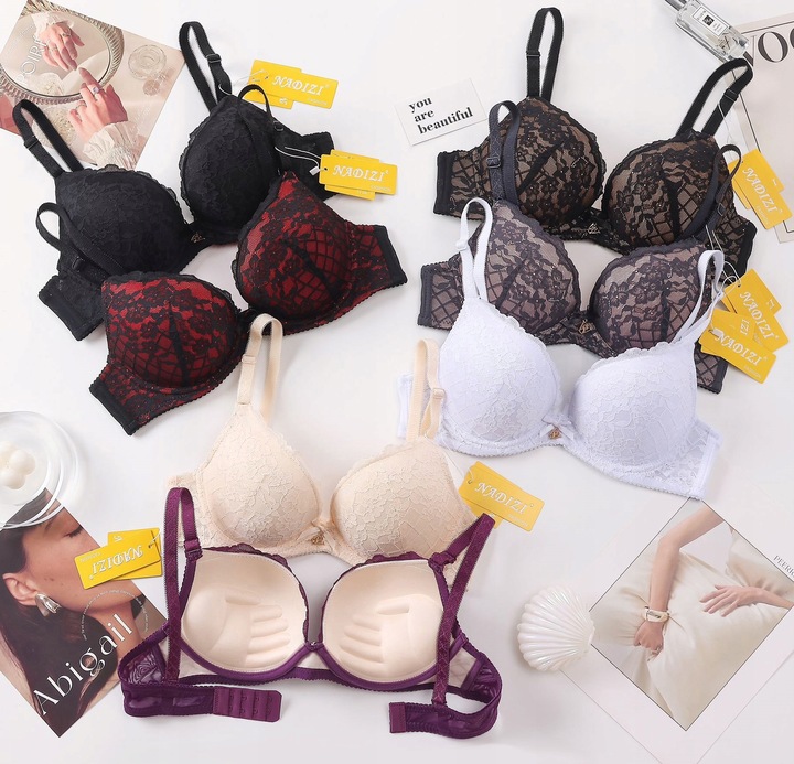 75/80/90/95/ Nadizi koronkowy biustonosz push up 85 B kolory