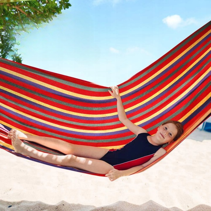 HAMAK OGRODOWY ze stelażem dwuosobowy brazylijski DUŻY RED GARDEN ZESTAW