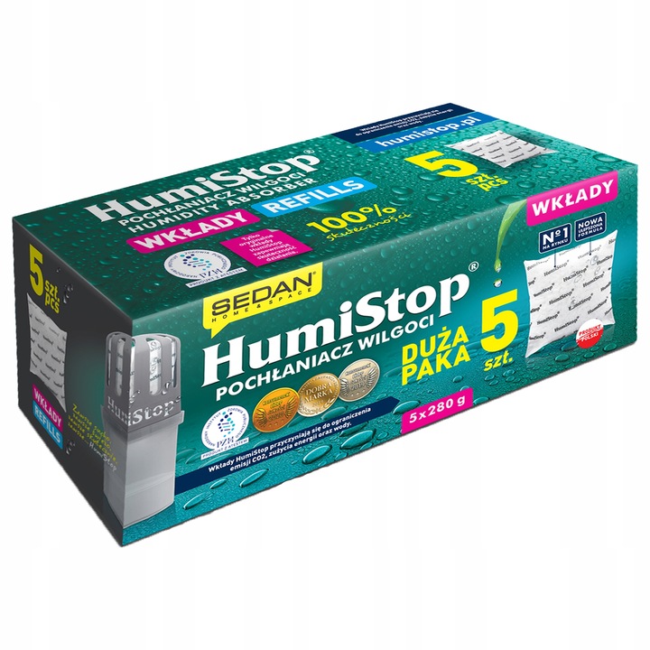 5x WKŁADY WKŁAD ZAPAS do POCHŁANIACZA WILGOCI HUMISTOP SEDAN MOCNE