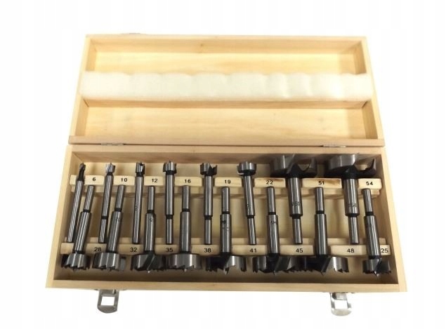 SĘKOWNIKI FREZY WIERTŁA DO DREWNA 6-54 mm 16 el