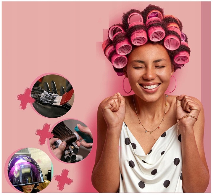 ZESTAW WAŁKI DO WŁOSÓW NA RZEPY DUŻO WAŁKÓW - 34 ELEMENTY