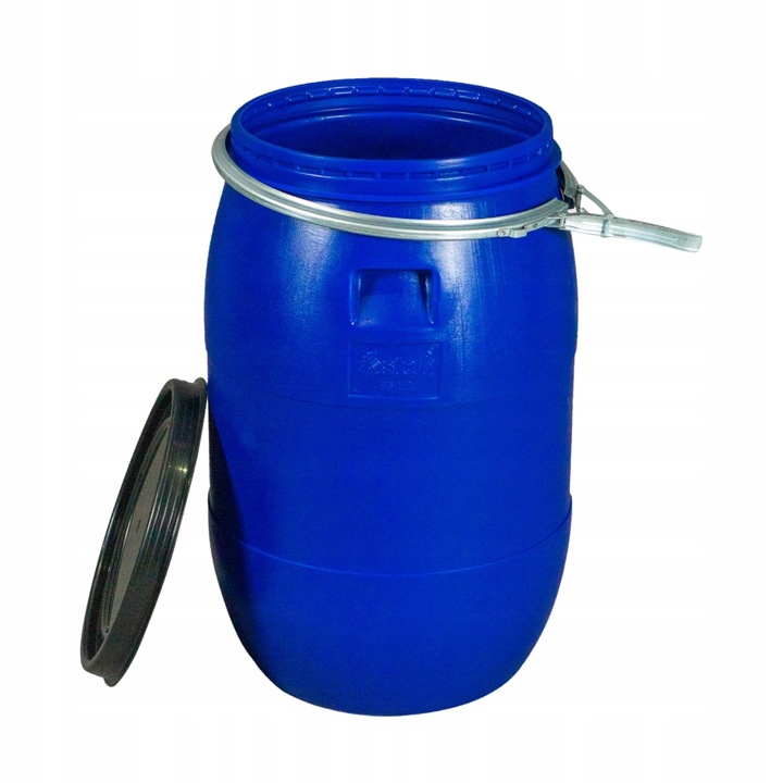 BECZKA PLASTIKOWA 60 L DO KISZENIA KAPUSTY NA WODĘ DESZCZÓWKĘ Z OBEJMĄ NOWA