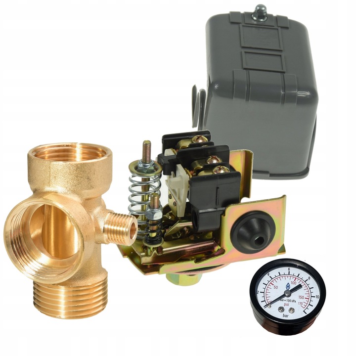 OSPRZĘT DO HYDROFORU WYJŚCIE TŁOCZNE MANOMETR WYŁĄCZNIK CIŚNIENIOWY