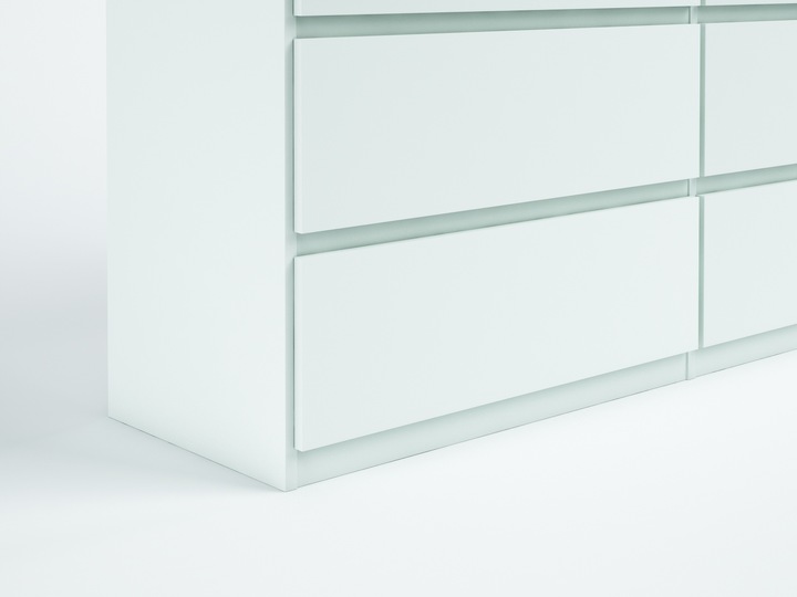 Pojemna Duża Komoda 8 Szuflad 120cm Biała Salonu Sypialni Od